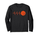 Cool Basketball Heartbeat BBall Coach Player Men Kids Boys Long Sleeve T-Shirt