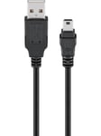 Pro USB-A <-> USB Mini-B (5-pin) - 3m - Svart