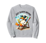 Funny Duck Graphic Cute and Comical Duck For Animal Lovers Sweatshirt