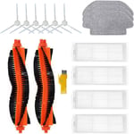 Kit d'accessoires de Rechange pour Robot aspirateur Xiaomi Mi Robot 2S Xiaomi Vacuum-Mop p Xiaomi Robot Vacuum S12 2 brosses principales & 4 filtres