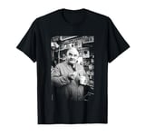 Ronnie Barker Open All Hours Black & White By Allan Ballard T-Shirt