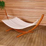 3M Garden Hammock With Wooden Arc Stand One Person - Cream