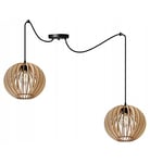 Light-Home Abat Jour Suspension Luminaire Lustre Araignée - Moderne Abat Jour Plafond pour Chambre Salon et Cuisine - en Metal et Bois - À 2 Lumières - E27 - Original