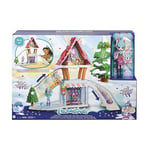 Enchantimals coffret Chalet des Neiges de Bevy Lapin, mini-poupée, figurine animale Jump, 5 espaces de jeu, jouet pour enfant, GJX50