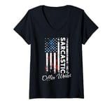 Womens Office Worker Sarcastic Office Worker US Flag Office Worker V-Neck T-Shirt