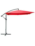 Parasol déporté carré rouge 250x250 cm