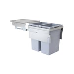 Hailo - Poubelle de cuisine tri sélectif 2 bacs encastrable 80L (38+38) Euro Cargo 450 Soft Close