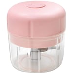 Mini Hachoir, ÉLectrique Robot Culinaire Coupe-Ail Hachoir à Viande le Moulin à Nourriture Hachoir Rechargeable USB 250 Ml (Rose)