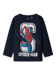 NAME IT Kids' Spider-Man Long Sleeve T-Shirt, Dark Sapphire