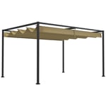 Metal Pergola Gazebo Patio Sun Shelter Retractable Canopy