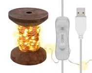 Goobay LED-lampor "Bobin", liten med 3 m USB-kabel, 10 m ljusslinga med 100 mikro-LED i varmvitt (2700 K) och strömbrytare (On/Off)