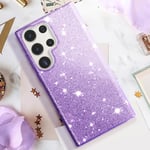 Glitter Case for Samsung Galaxy S23 Ultra Semi-rigid Spark Case Purple