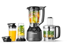 NutriBullet triple Prep System, mixeur électrique, blender multifonction, puissance 1500 watts, 3 appareils, noir, NBF580B