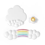 ATTACK SHARK Ensemble Repose-poignet Nuage Arc-en-ciel, Support pour Poignet de Souris Ergonomique, Accessoire de Bureau Mignon, Antidérapant, Ensemble Repose-paume pour la Saisie -Rainbow Blanc