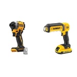 DEWALT DCF850N-XJ 18V XR Brushless Compact Impact Driver - Bare Unit & DCL050-XJ 18 V XR Handheld Yellow LED Area Light, Bare Unit, Multi