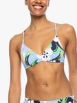 Roxy Floral Print Strappy Bikini Top, Vintage Indigo