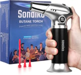 Sondiko Kitchen Blow Torch S901, Refillable Kitchen Butane Torch with Safety Lo