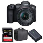 Canon EOS R6 + RF 24-105mm f/4L IS USM + SanDisk 32GB Extreme PRO UHS-II SDXC 300 MB/s + LP-E6NH + Sac | Garantie 2 ans