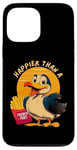 Coque pour iPhone 13 Pro Max Drôle unisexe Happier Than a Seagull with Fries