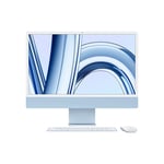 Apple 2023 iMac all-in-one desktop computer with M3 chip: 8-core CPU, 10-core GPU, 24-inch 4.5K Retina display, 8GB unified memory, 256GB SSD storage, matching accessories. Works with iPhone; Blue