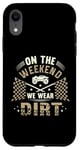 Coque pour iPhone XR Dirt Track Racing le week-end, nous portons un pilote de voiture Dirt Race