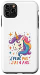 Coque pour iPhone 11 Pro Max Licorne Cadeau Fille 4 ans Enfant 4ème Anniversaire