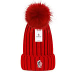 Barnmössa Par Stickad Mössa Höst Vinter Varm Mössa Herr Dam Mössa Röd [HK] red moncler Small label