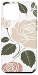 Coque pour iPhone 12 Pro Max Rose florale botanique, style minimaliste