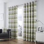 Fusion Balmoral Check Curtains, 229 x 183cm, Green