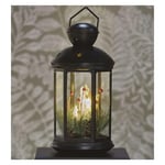 EMOS Lanterne LED antique avec décoration, format hexagonal vintage, 3 bougies LED avec effet flamme, IP20 pour l'intérieur, fonctionne avec piles (3 x type C), 10 000 heures, blanc chaud, 18 x 35,5