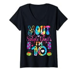 Womens Peace Out Single Digits I'm 10 Birthday Girl 10th Years Old V-Neck T-Shirt