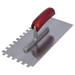 HELPMATE - Truelle dentée 10 x 10 mm - Spatule crantée professionnelle fabriquée en Allemagne en acier inoxydable - Truelle dentée 230 x 130 mm pour l'application de mastic et de colle à carrelage