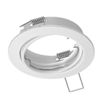 ledscom.de Cadre d'encastrement au plafond FERE, rond, pivotant, blanc brillant, spot de plafond, lampe encastrée, support, lampe de plafond, spots, spots encastrés, cadre d'encastrement