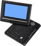 Lecteur DVD Portable 7 Pouces,LCD TV 16: 9 Pr en Charge AVI EVD DVD, SVCD, VCD, CD, CD-R/RW, Images JPG et MPEG-4, avec Lecteur De Carte Intégré pour Les Voyages en Voiture(Noire)