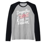 Dragonfly Dragonflies Are Kisses From Heaven Raglan Baseball Tee