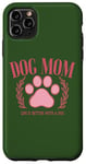 Coque pour iPhone 11 Pro Max Green Dog Mom Accessories Women,Pink Dog Paw Print Dog Mom