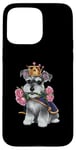 iPhone 15 Pro Max Miniature Schnauzer with roses Case