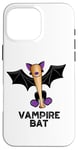 Coque pour iPhone 16 Pro Max Jeu de mots amusant en forme de chauve-souris vampire