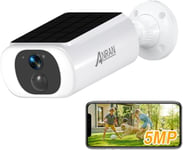 3K 5MP Caméra Surveillance WiFi Exterieure sans Fil Batterie, Panneau Solaire Intégré, Floodlight Caméra, éclairage Intelligent, Vision Nocturne Couleur, Alarme, Audio Bidirectionnel, C3 Max