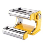 Pasta Machine Pasta Maker 7 Adjustable Thickness Settings Noodles Maker with Hand Crank Perfect for Spaghetti Fettuccini Lasagna Pasta Cutter (Color : Yellow, Size : 19.5X15X12.5CM) Adjustable