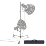 NEEWER ST198SS ST198SS Trépied Robuste en Acier Inoxydable avec roulettes 2 Bras coulissants avec poignée Pistolet Pied Pliable pour Photographie Softbox Monolight Charge Max. 16 kg