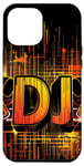 Coque pour iPhone 13 Pro Max DJ un artiste design avec des écouteurs et des platines