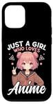 Coque pour iPhone 12/12 Pro Just a Girl Who Loves Anime Merch Afro-Américain Afro