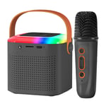 Avizar Mini Enceinte Bluetooth LED avec Micro Sans Fil Kit Karaoke Portable Noir