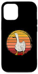 Coque pour iPhone 13 Canard blanc rétro vintage avec coucher de soleil amateur de canards