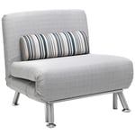 Single Sofa Bed Folding Chair Bed Metal Frame Padding Pillow