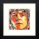 L Lumartos Marc Bolan Contemporary Home Decor Wall Art Watercolour Print, Black Wood Frame, 14 x 14 Inches