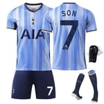 2425 Tottenham Hotspur borta fotbollströja SON Bär strumpor+Skyddsutrustning 22(120-130cm)