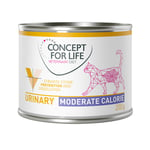 6 x 200 g / 185 g Concept for Life Veterinary Diet till sparpris! - Urinary Moderate Calorie Chicken 6 x 200 g