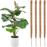 4-pack Monstera mosspinnar för inomhusväxter, böjbar växtstöd, flera längder, bottenfilter 4mm aluminiumtråd 60cm